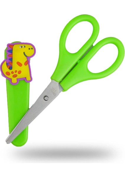 Yeşil Dinozor Figürlü Çocuk Okul Makası, Eğlenceli ve Kullanışlı Tasarım fiyatları