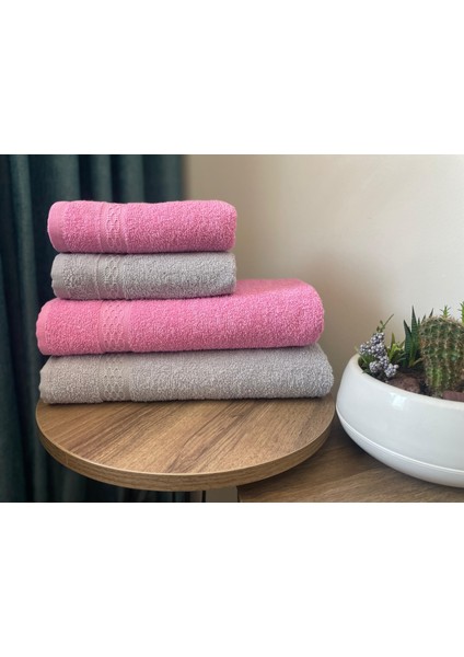 4 Lü Banyo Havlu Seti Pamuklu / Hamam Seti / Battal Boy Havlu Seti modelleri