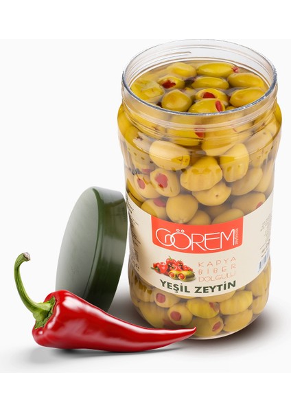 Biber Dolgulu Yeşil Zeytin 1 kg