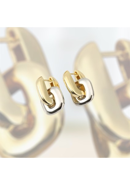 Zincir Halkalı Kalın Formlu Kadın Küpe | Göz Alıcı ve Zamansız Şıklık fiyatları