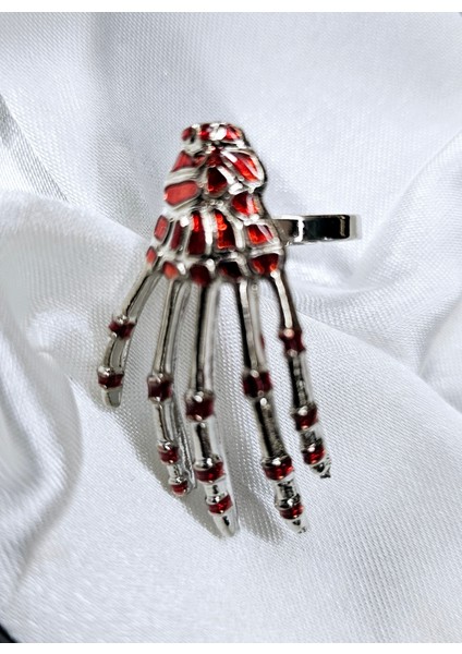 Ayarlanabilir Kırmızı Iskelet Yüzük