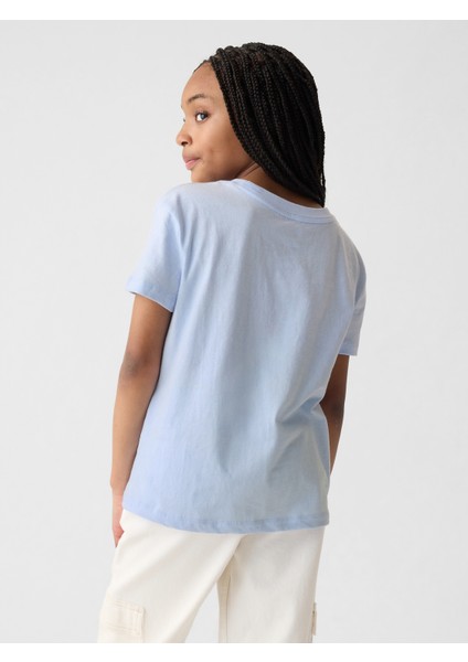 Kız Çocuk Mavi Grafikli T-Shirt fırsatları