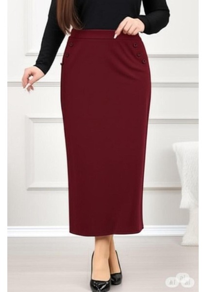 Cepli (Dügme Detaylı 93-94CM) Kalem Etek