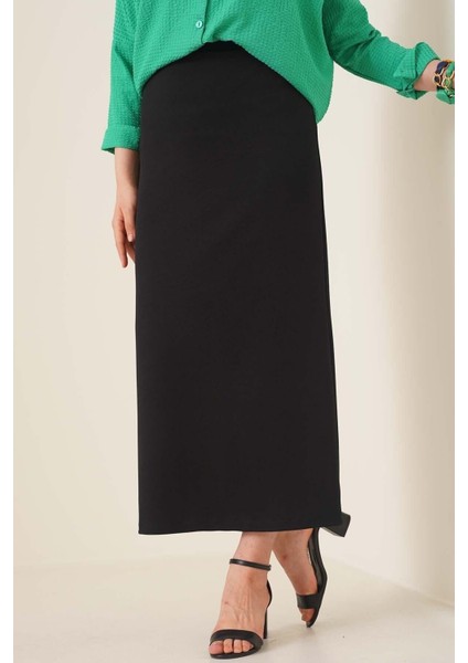 Düz Uzun Siyah Kalem Etek