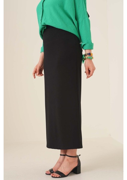 Düz Uzun Siyah Kalem Etek modelleri