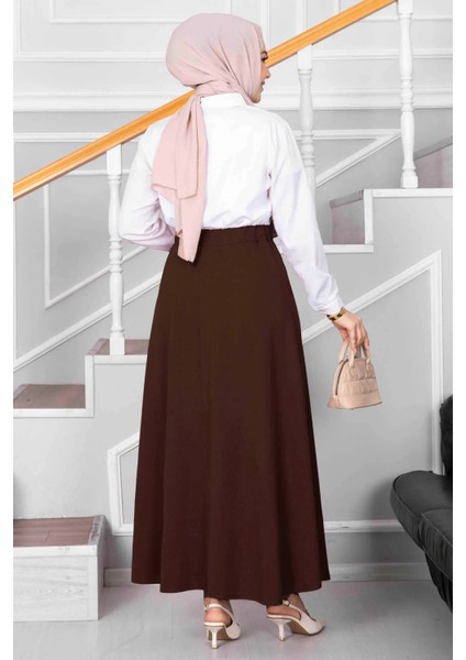 Çan Kesim Siyah Scuba Kloş Etek modelleri