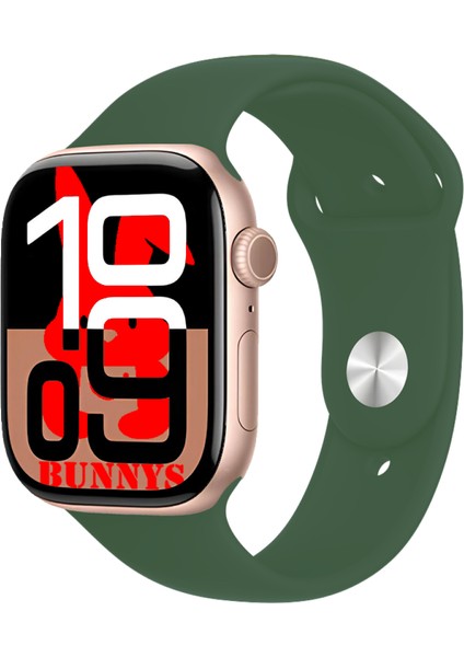 Apple iPhone 12 Uyumlu Haki Akıllı Saat WATCH10 2025 Hediyeli Amoled Ekran