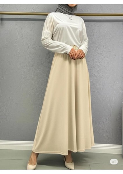 Scuba Krep Bel Lastikli Kloş ETEK(93-94CM Uzunluk)