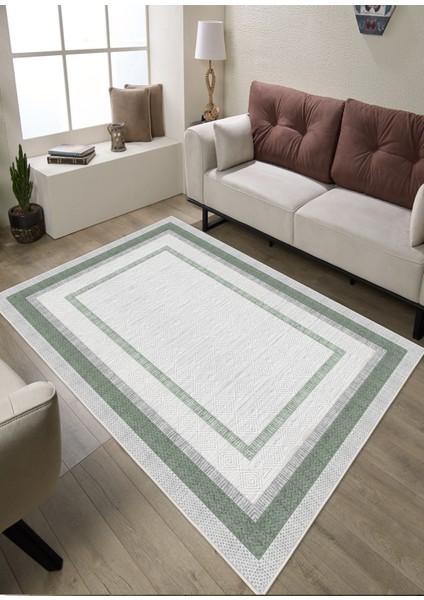 Yeşil Krem Dijital Baskı Salon Halısı Kaymaz Tabanlı Yıkanabilir Halı Yolluk fiyatları
