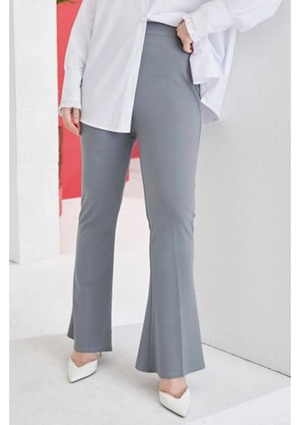 Kadın Siyah Likralı Ispanyol Paça Pantolon fiyatları