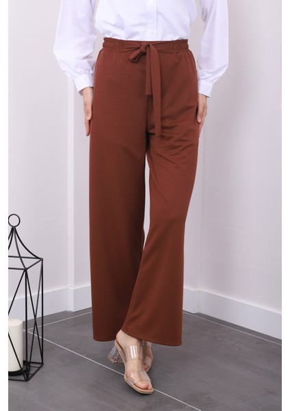 Kahverengi Yüksek Bel Bol Paça Pantolon fiyatları