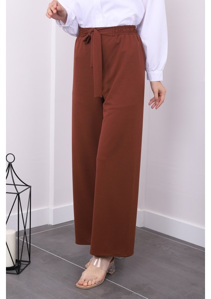 Kahverengi Yüksek Bel Bol Paça Pantolon fırsatları