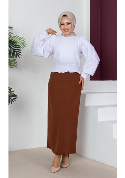 Düz Uzun Siyah Kalem Etek