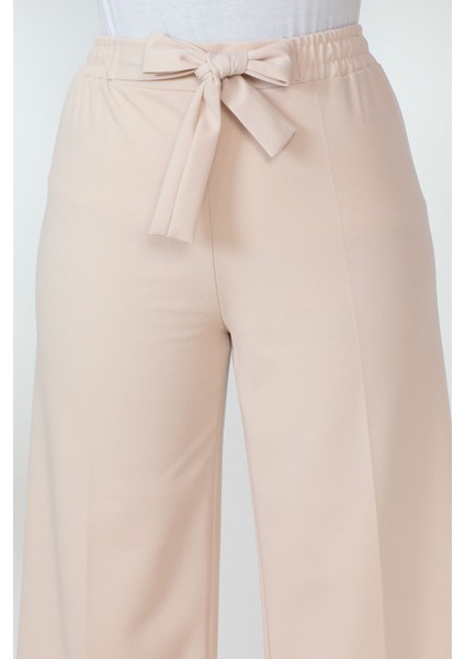 Bej Yüksek Bel Bol Paça Pantolon fırsatları