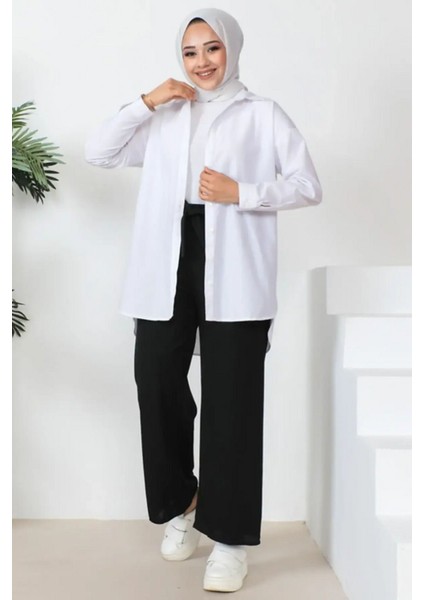 Siyah Yüksek Bel Bol Paça Pantolon