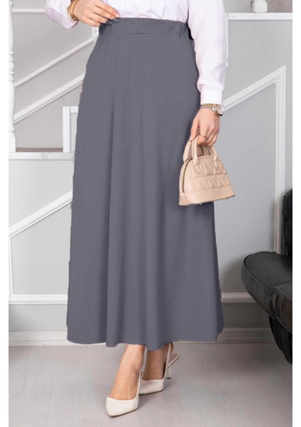 Scuba Krep Tesettür Kloş Etek
