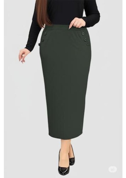 Cepli (Dügme Detaylı 93-94CM) Kalem Etek