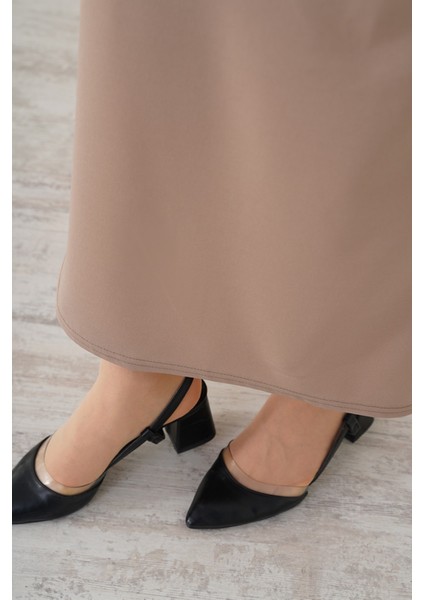 Bel Lastikli Likralı Kalem Etek Vizon fırsatları