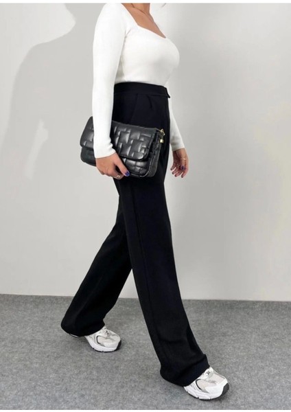 Kadın Likralı Cırt Kapama Palazzo Pantolon LQ34 indirimleri