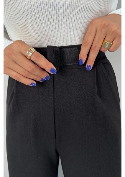 Kadın Likralı Cırt Kapama Palazzo Pantolon LQ34