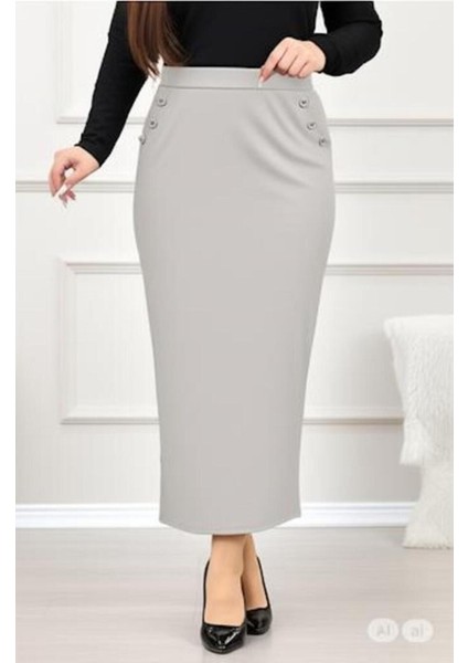 Cepli (Dügme Detaylı 93-94CM) Kalem Etek