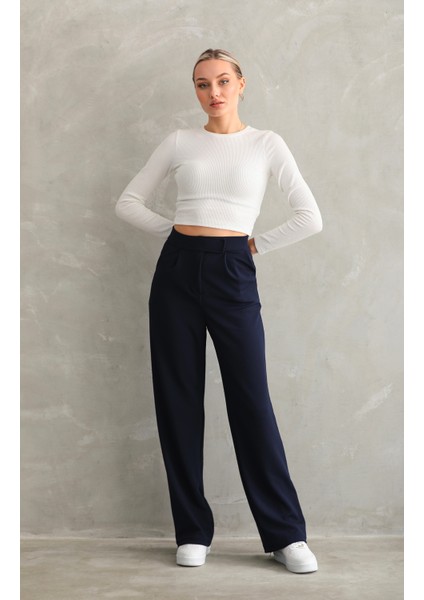 Kadın Kemer Çırtçırtlı Palazoo Pantalon
