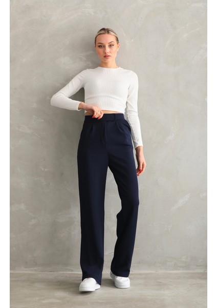 Kadın Kemer Çırtçırtlı Palazoo Pantalon modelleri