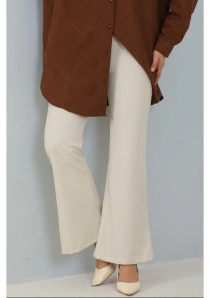 Kadın Siyah Likralı Ispanyol Paça Pantolon fiyatları