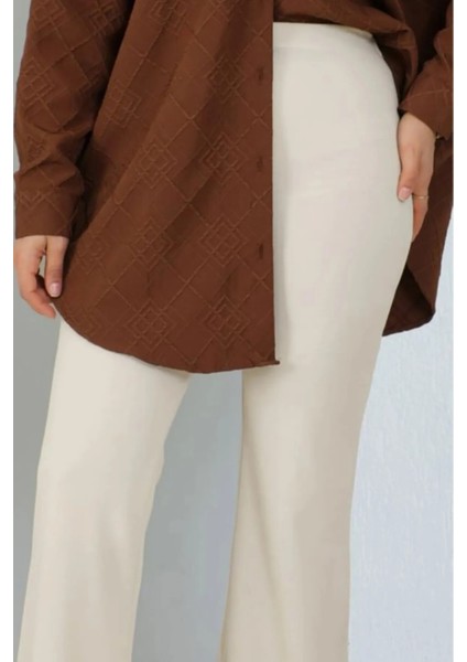 Kadın Siyah Likralı Ispanyol Paça Pantolon modelleri