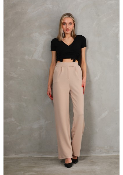 Kadın Kemer Çırtçırtlı Palazoo Pantalon indirimleri