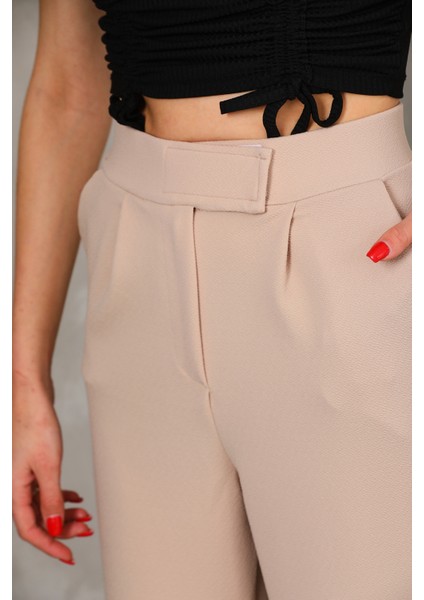 Kadın Kemer Çırtçırtlı Palazoo Pantalon