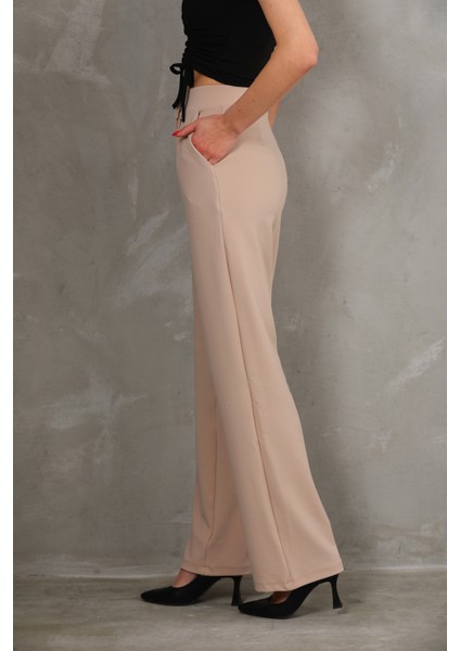 Kadın Kemer Çırtçırtlı Palazoo Pantalon