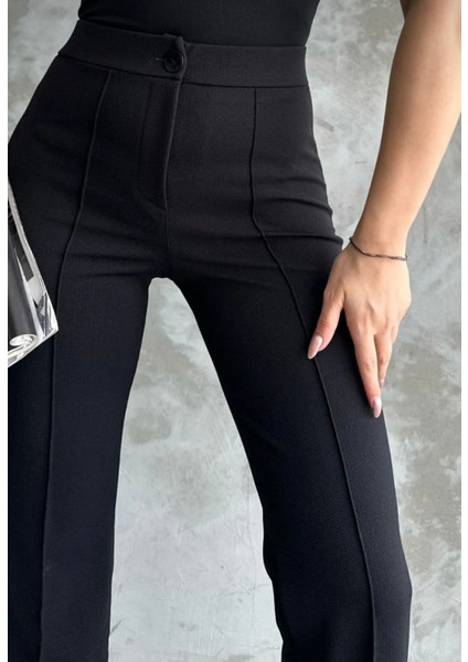 Yüksek Bel Toparlayıcılı Ispanyol Paça Palazzo Pantalon