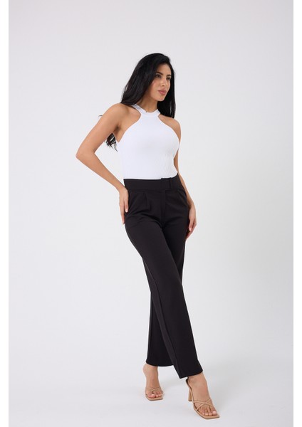 Kadın Likralı Cırt Kapama Siyah Palazzo Pantolon fırsatları