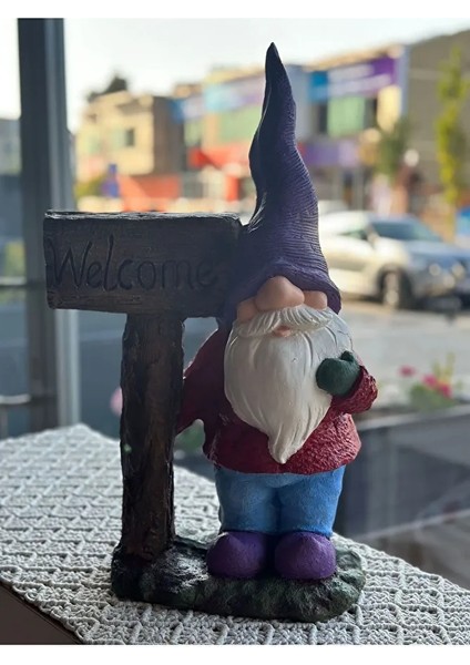 Welcome Cüce Heykeli, Gnome Welcome Dekoratif Biblo, Ofis - Bahçe - Ev Dekorasyonu fiyatları