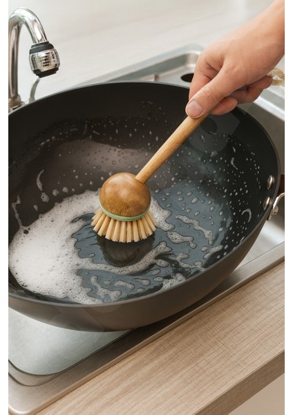 Bambu Fırça - Çok Amaçlı Dekoratif Fırça - Lavabo Mutfak Fırçası - Kaliteli Sert Uçlu fiyatları