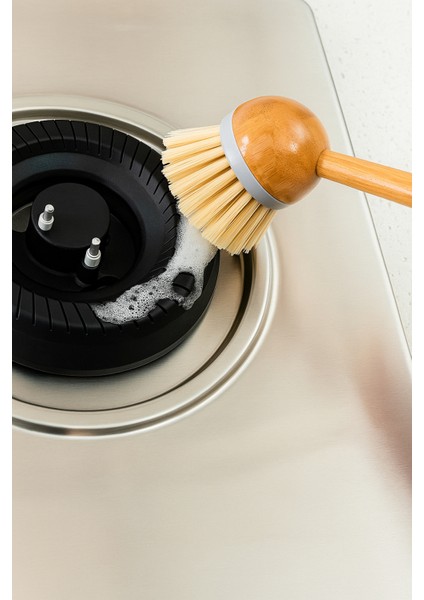 Bambu Fırça - Çok Amaçlı Dekoratif Fırça - Lavabo Mutfak Fırçası - Kaliteli Sert Uçlu modelleri