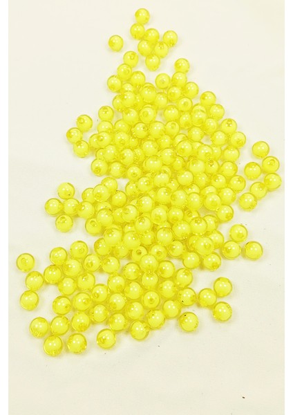 Yuvarlak Boncuk Içten Boncuklu Bileklik Çanta Boncuğu 8 mm 50 gr Sarı - BNC467