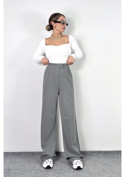 Kadın Kemer Cırtcırtlı Palazzo Pantalon modelleri