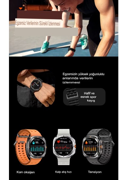 Watch Ultra Bunnys Oppo Find X8 Uyumlu Akıllı Saat 1.43 Inç Kordon Hediyeli indirimleri