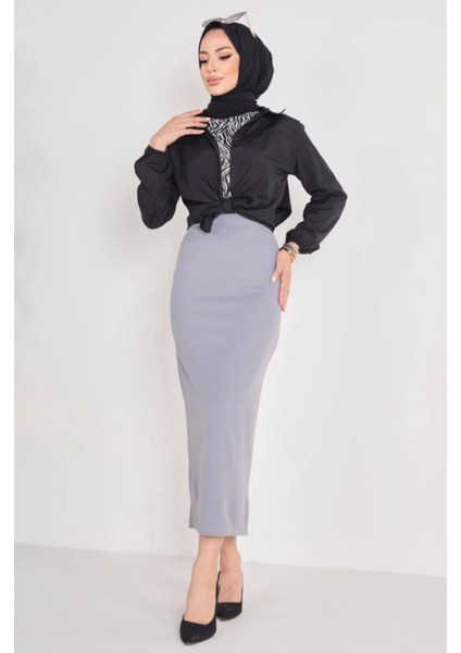 Uzun Kalem Etek Siyah Ottoman Kumaş