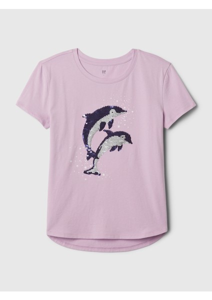 Kız Çocuk Lila Flippy Grafikli T-Shirt fiyatları