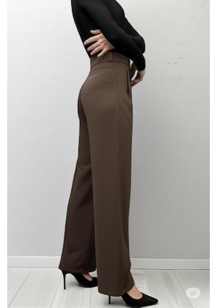 Scuba Krep Önden Pileli Beli Çırt Kapamalı Palazzo Pantolon fiyatları