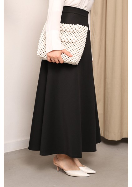 Çan Kesim Siyah Scuba Kloş Etek indirimleri