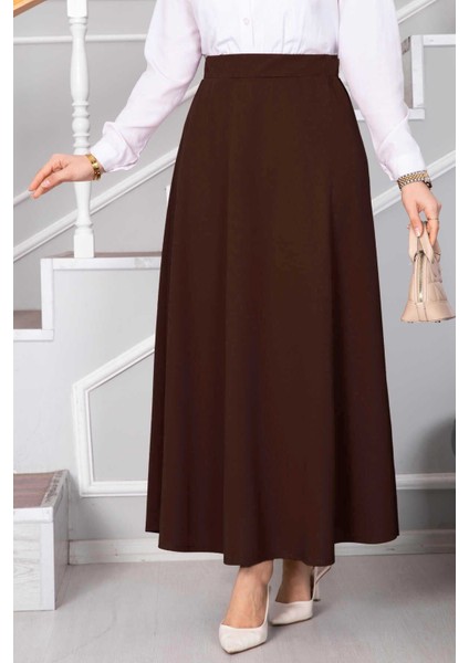 Çan Kesim Siyah Scuba Kloş Etek