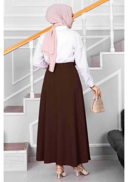 Çan Kesim Siyah Scuba Kloş Etek modelleri