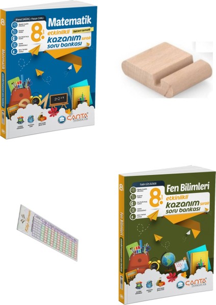 8.sınıf Fen Matematik Etkinlikli Kazanım Sıralı Soru Bankası+Telefon Tutucu+Soru Çözüm Ayıracı