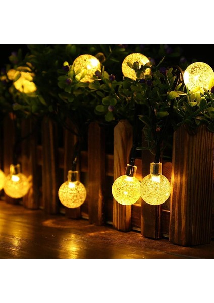 7 Metre 50 LED Güneş Enerjili Kristal Küre Solar Bahçe Aydınlatma Dış Mekan Aydınlatma Güneş Enerjili Aydınlatma – 8 Modlu, IP65 Su Geçirmez, Otomatik Aç/kapa, Bahçe, Balkon (Gün Işığı Sarı) fırsatları