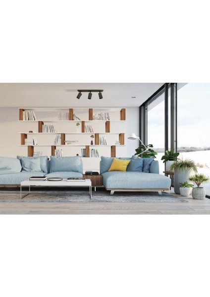 Modern8 Siyah Mutfak,salon,giyinme Odası,cafeler Için Gün Işiğı Metal 3lü Spot(Ampul Dahil)