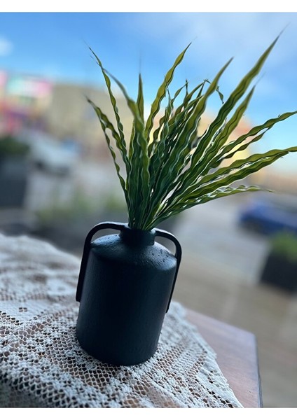 Seramik Dokulu Kulplu Silindir Vazo Siyah, Kahverengi, Bohem, Iskandinav, Dekorasyon indirimleri